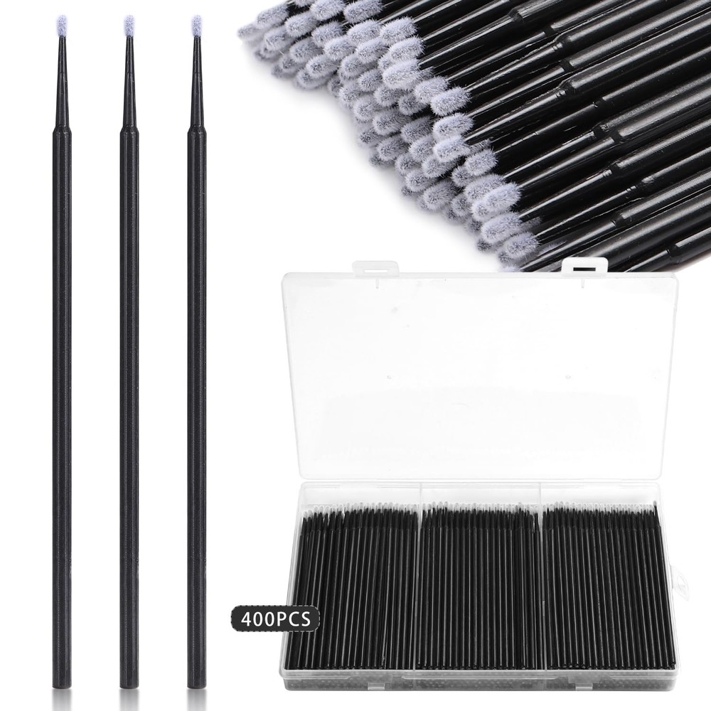 400 Pcs Micro Applicator Brushes,JASSINS Microswabs for eyelash extensions,Di...