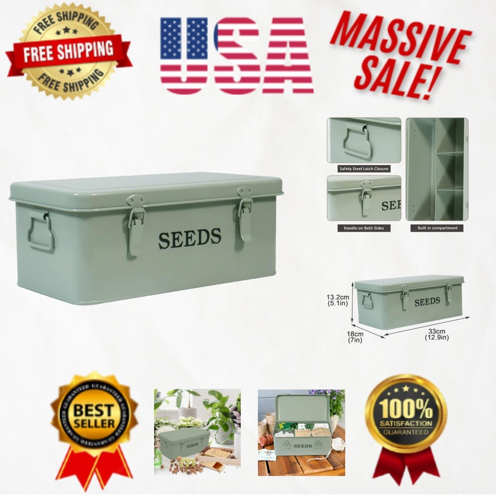 Durable Seed Container with Safety Locks & Easy-Clean Finish - Green