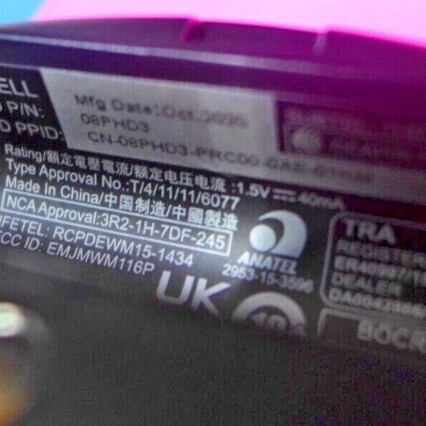 Genuine Dell Wireless Keyboard & Mouse KB3121W 8PHD3