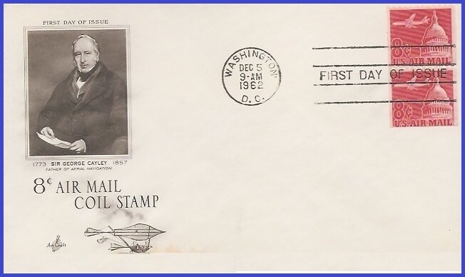 USA3 #C65 U/A ARTCRAFT FDC STR2  Plane & Capitol
