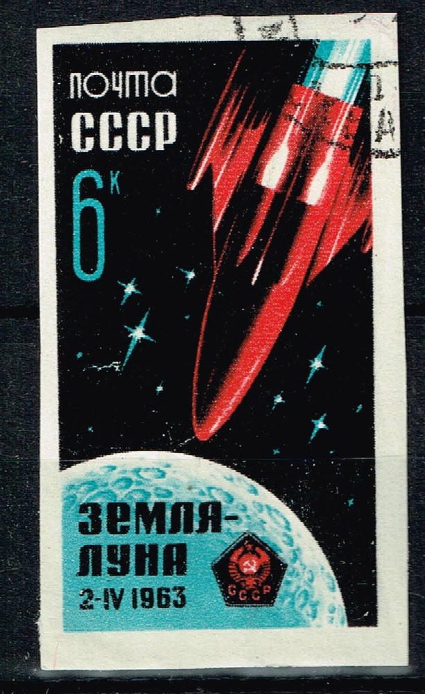 Russia Space Soviet Luna 9 on Moon stamp 1966 A-16