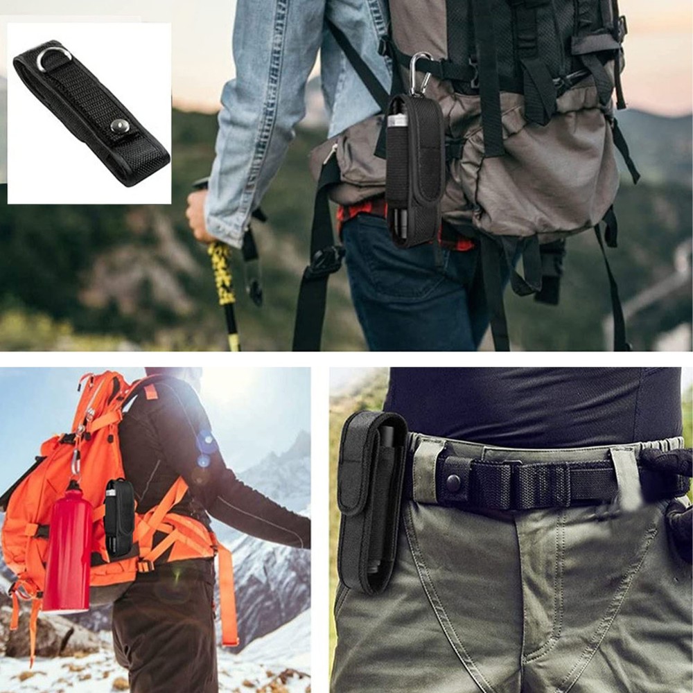 Flashlight Pouch Holder Nylon Belt Holster LED Flashlight Torch Protective Case