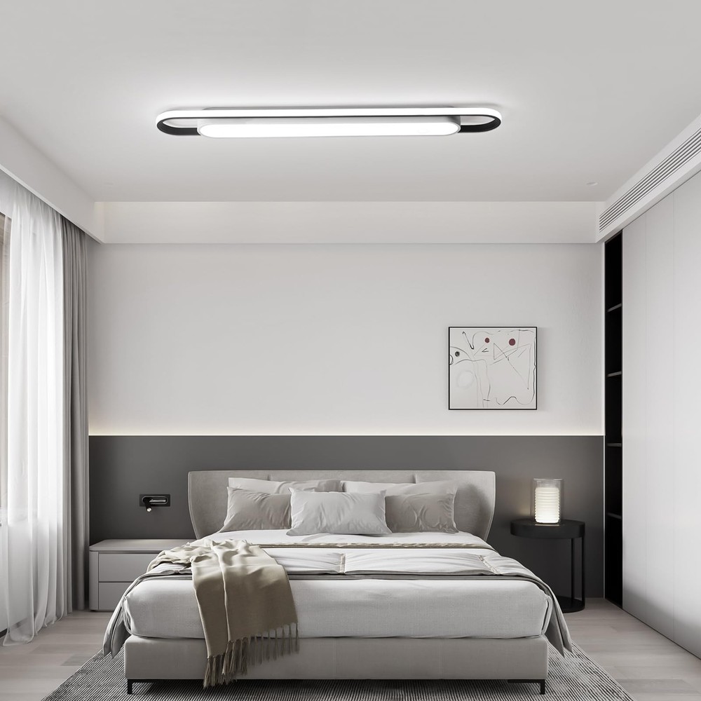4Ft Modern Hallway Ceiling Lights, 6500K Acrylic Linear Ceiling Lamp,65W Meta...