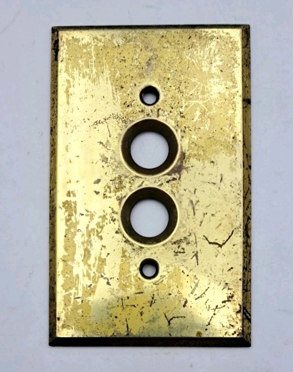 Vintage Push Button Light Switch Wall Plate Covers Rectangle Brass Hardware