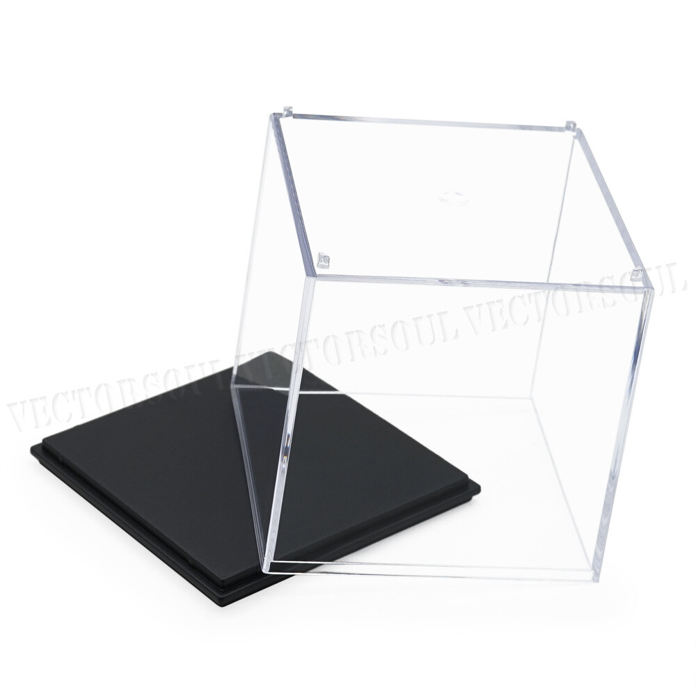 Clear Acrylic Display Box Case Perspex Dustproof Plastic Base Protection 2.75"H