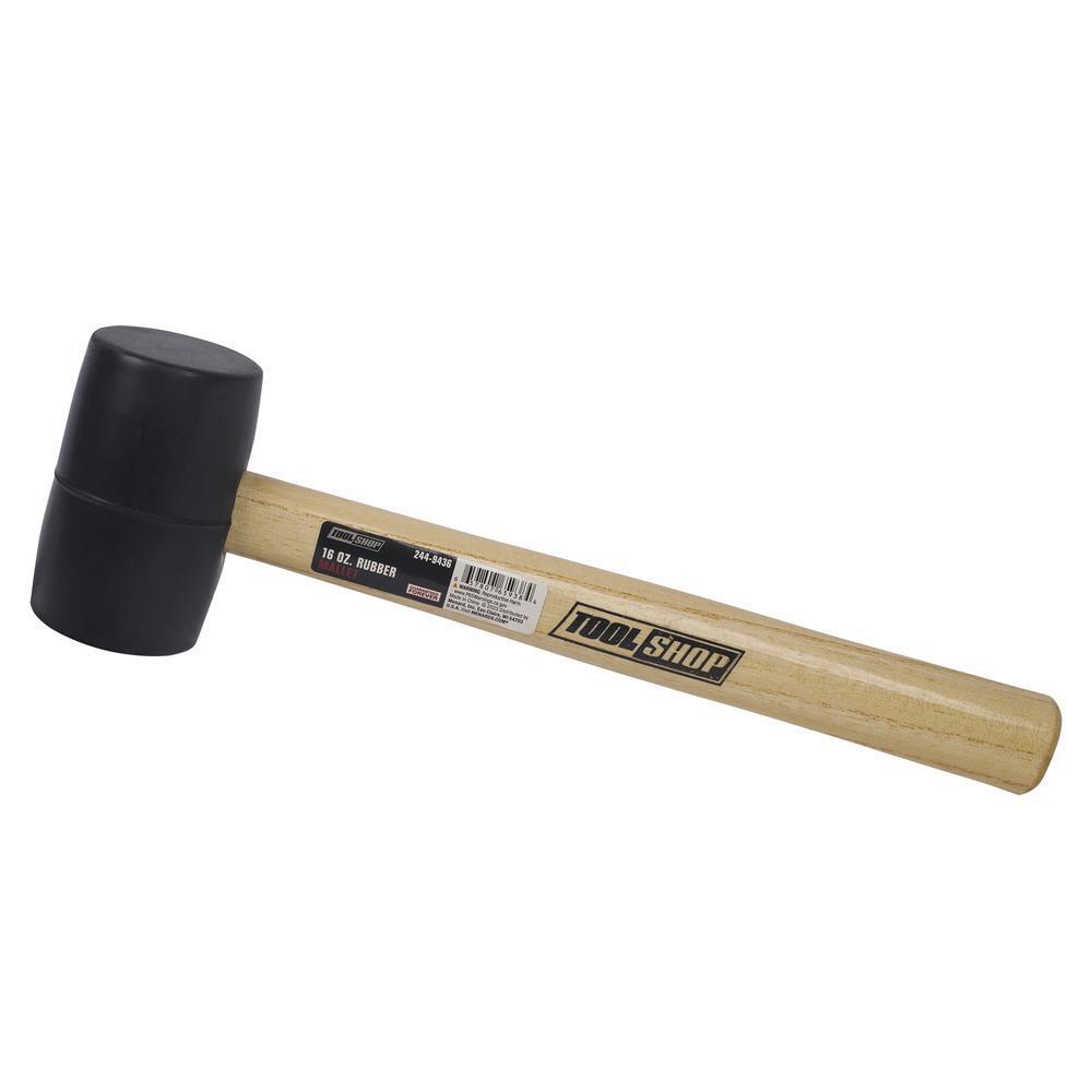 16 oz. Rubber Mallet with Wooden Handle