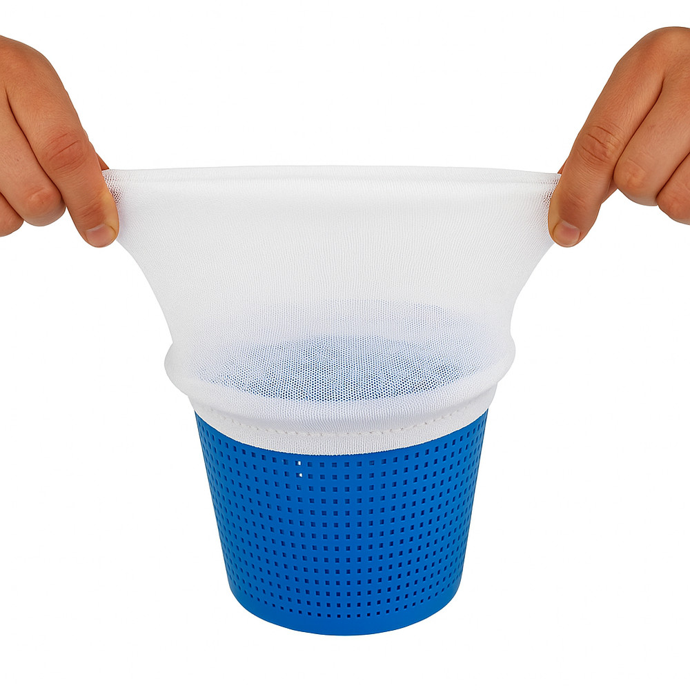 30 Pack Reusable Pool Filter Socks Mesh Skimmer Liners for Clean Pools