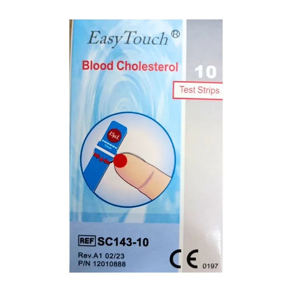 New Easy Touch Test Strips For Cholesterol Level Check - 10 Strips / Box