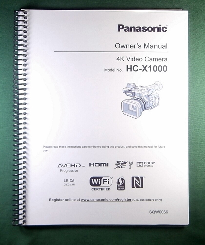 Panasonic HC-X1000 Instruction Manual: Full Color & Protective Covers