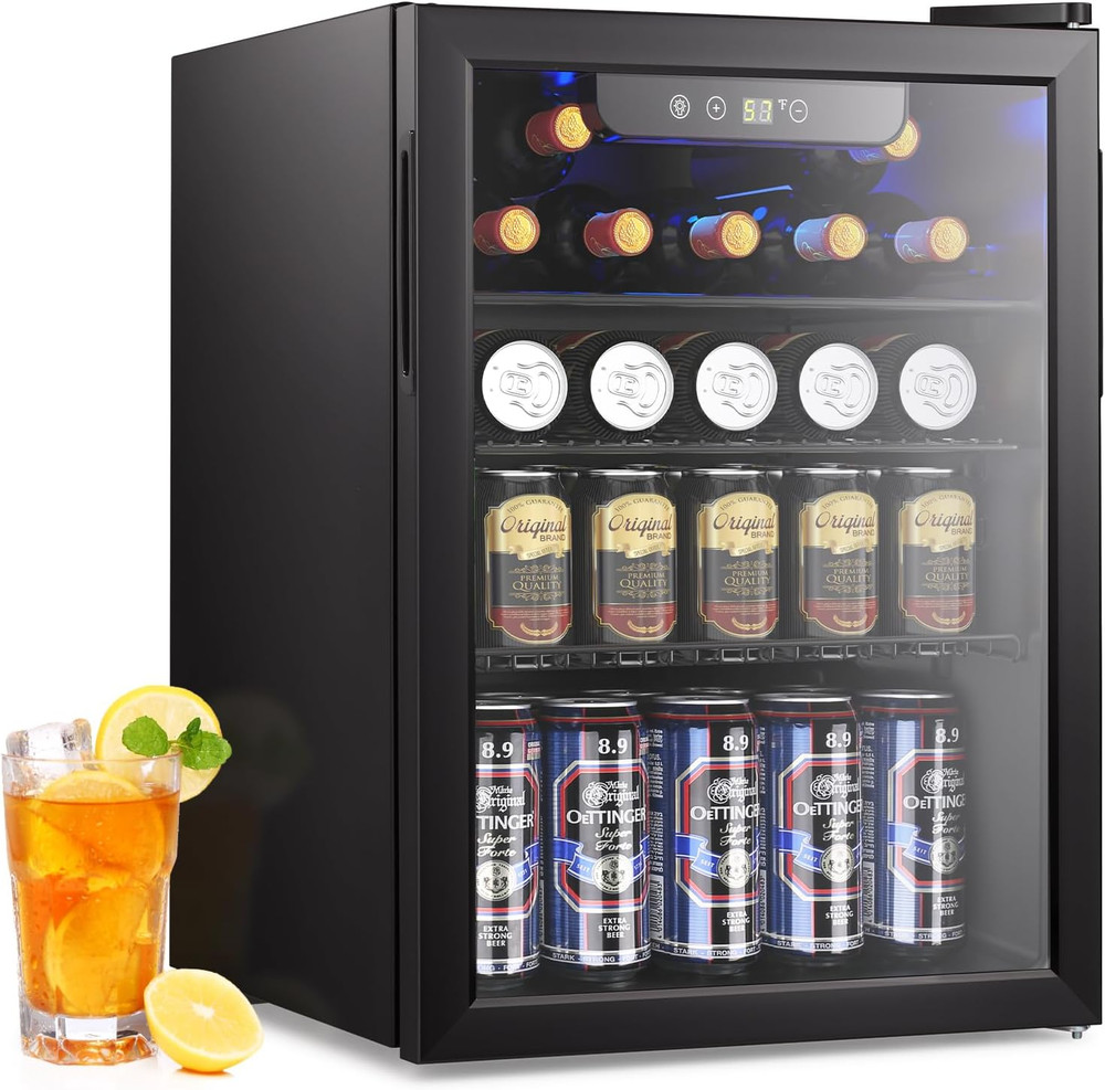 26-Bottle Wine & Beverage Cooler, 2.6 Cu.Ft Digital Temp Control Fridge