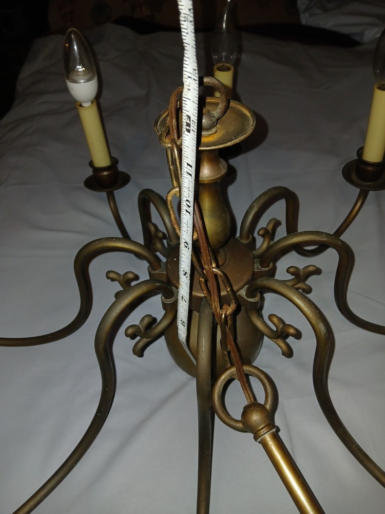 Antique Brass 8 Kight Candlestick Chandelier