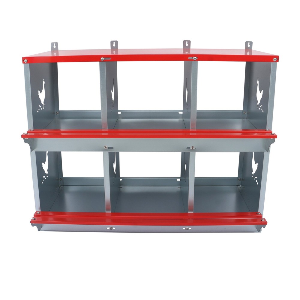 Heavy Nesting Box Chicken Nesting Box 6 Room Metal Nesting Red 6 Compartment