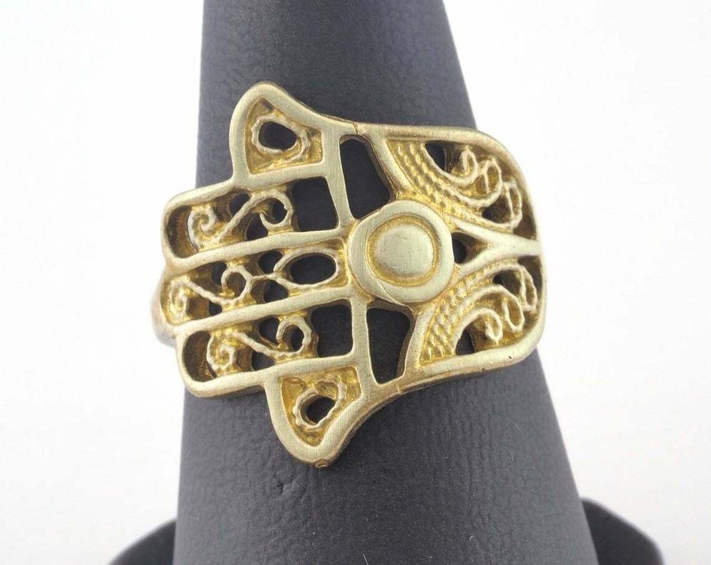 Hand Adjustable Ring Raw brass (18.5mm 8.5US inner size - Adjustable ) 3718