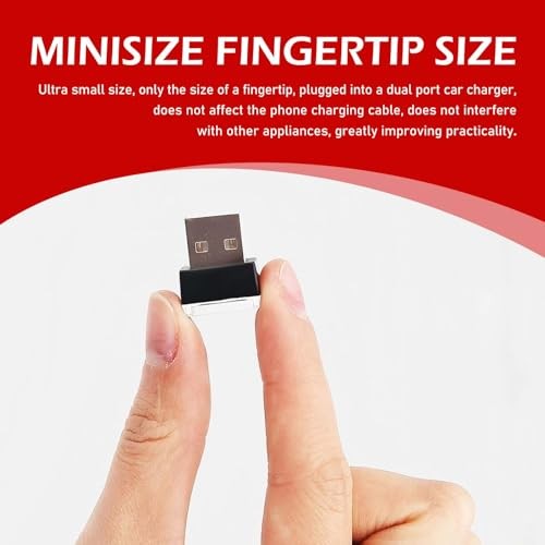 4PCS USB LED Car Interior Atmosphere Lamp, Mini LED Night Light, USB white