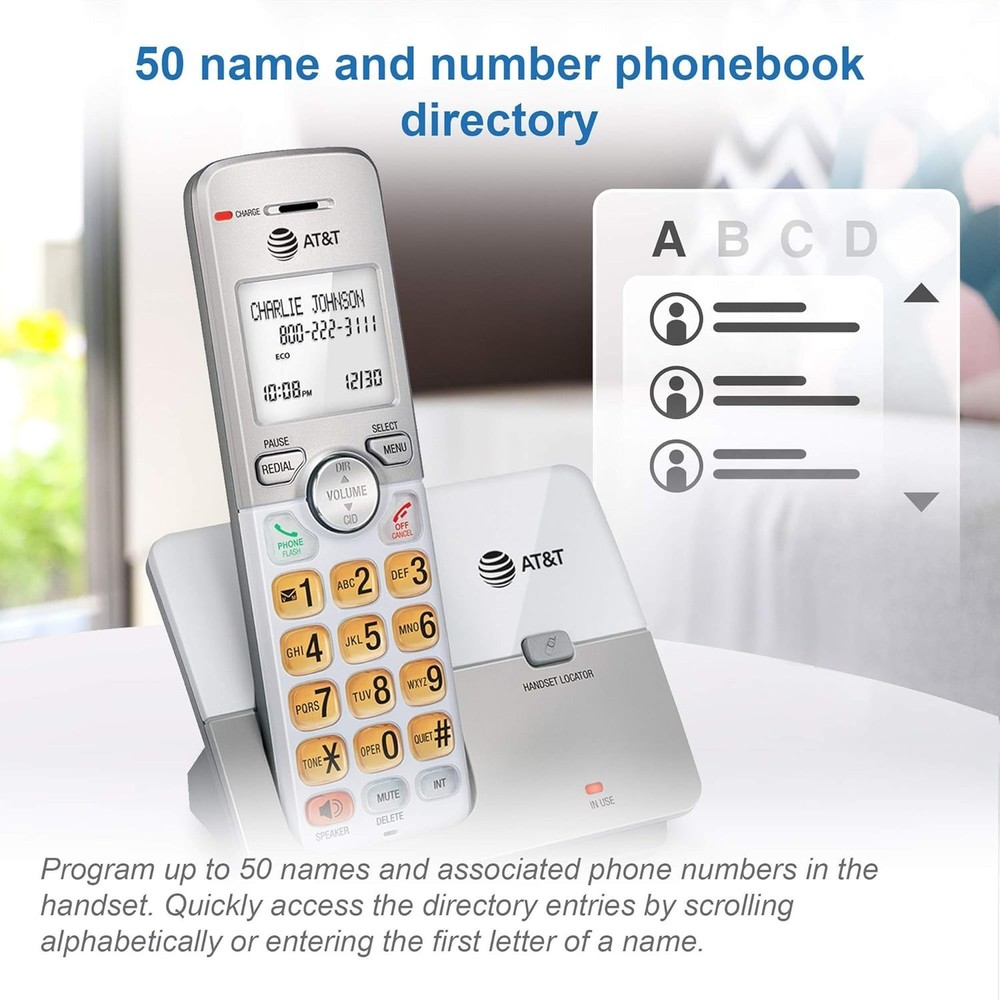Long-Range Cordless Phone with Three Handsets and Secure Sound Technology