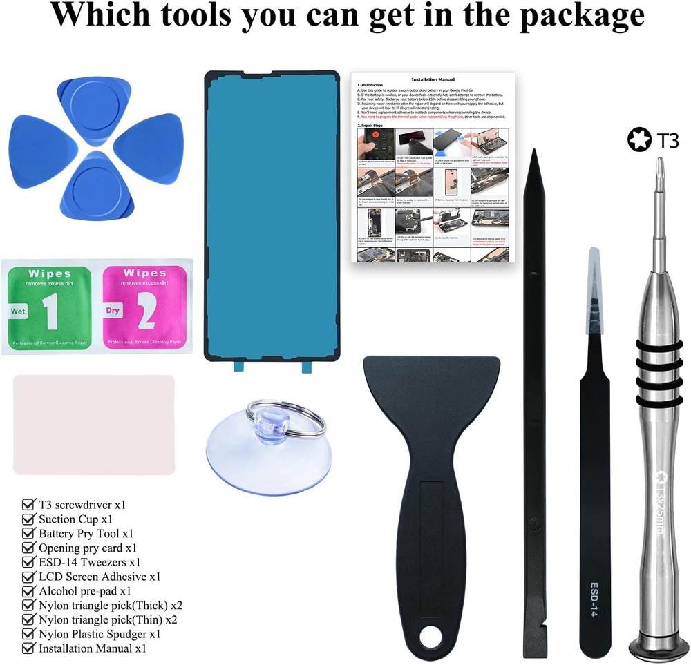 For Pixel 6a Battery Replacement Kits New Upgraded Compatible with Google Pixel