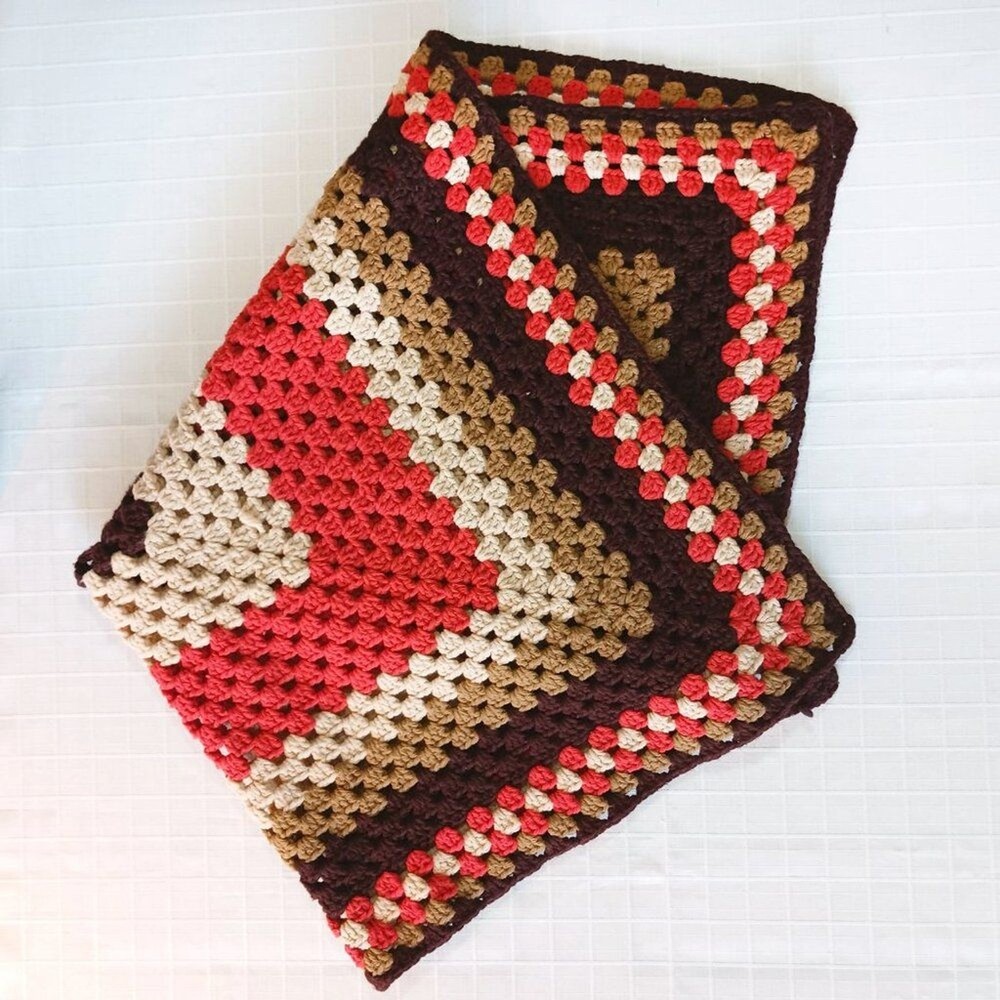 Handmade Crochet Blanket 35” x 35”