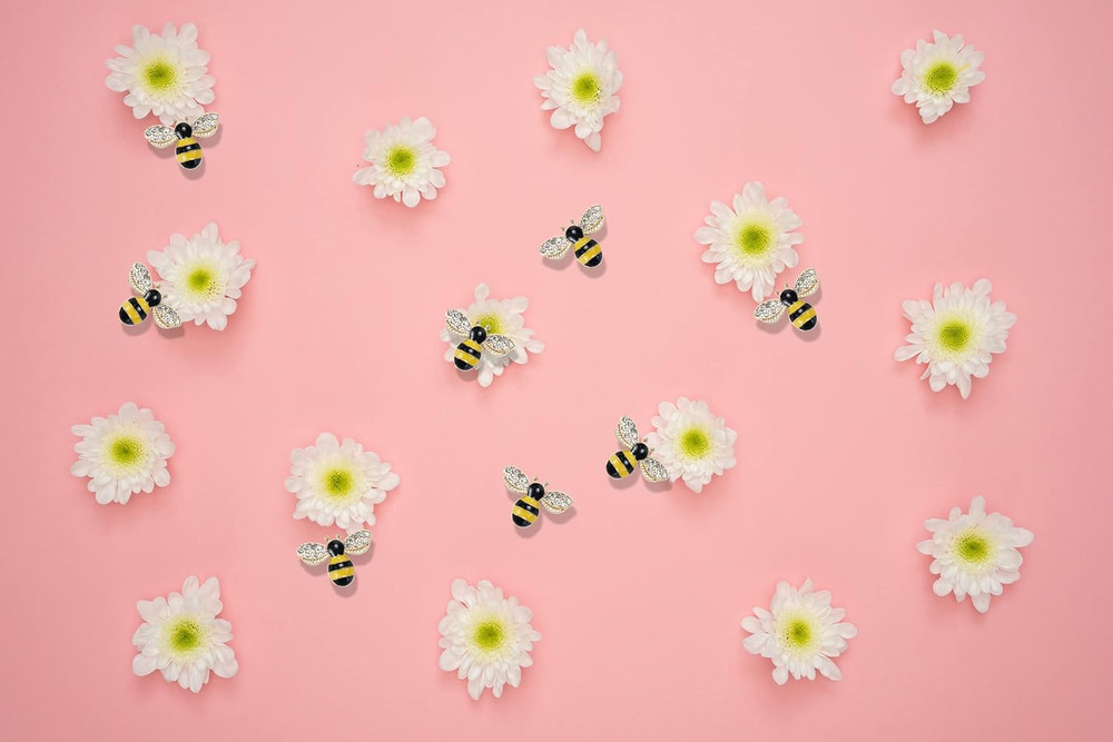 10Pcs Bee Rhinestone Enamel Craft Bee Rhinestone Flatback Button Tiny Cute Craft