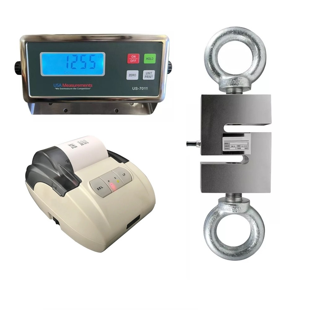 US-CSK-3K Hanging Scale (S-Type) tension & compression 3,000 lb with Printer