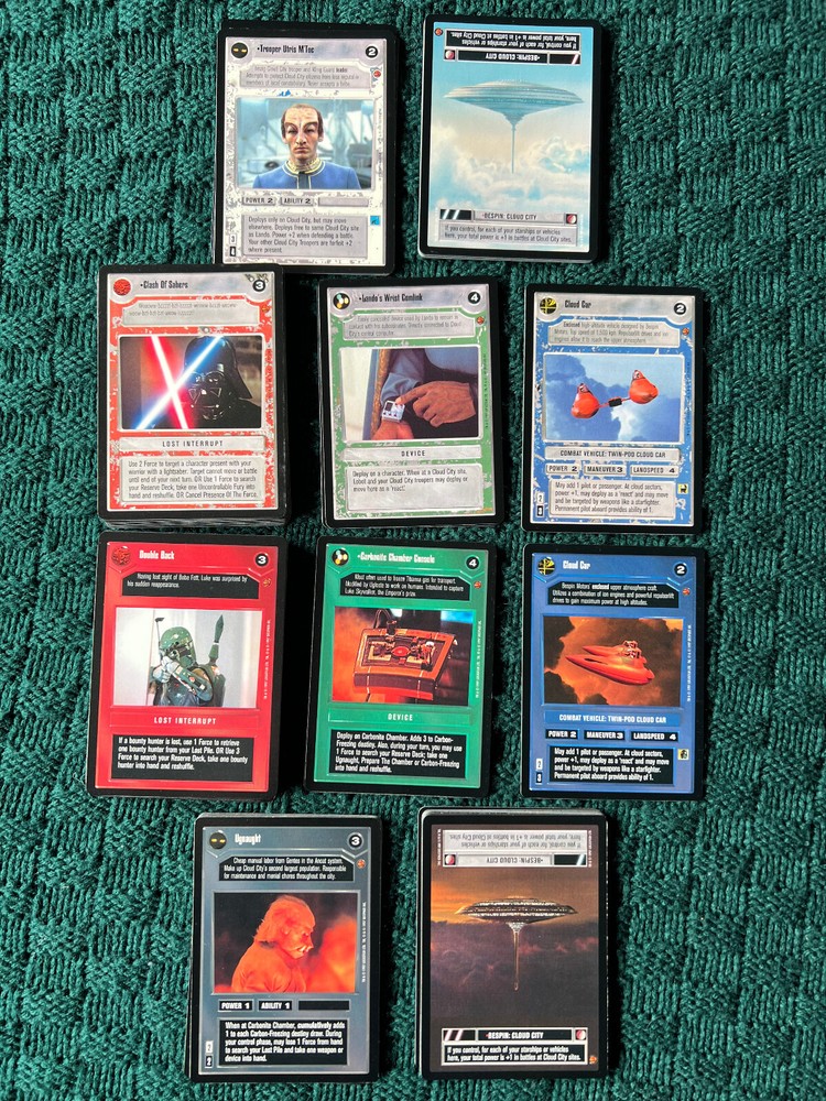 Star Wars CCG Cloud City Common/Uncommon Complete Set, 100 Cards