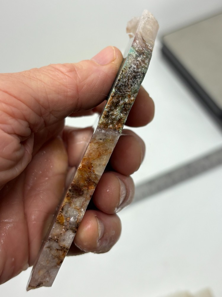Spiderweb Chrysocolla in Quartz Slab Cabbing Lapidary Combo Ship Avail