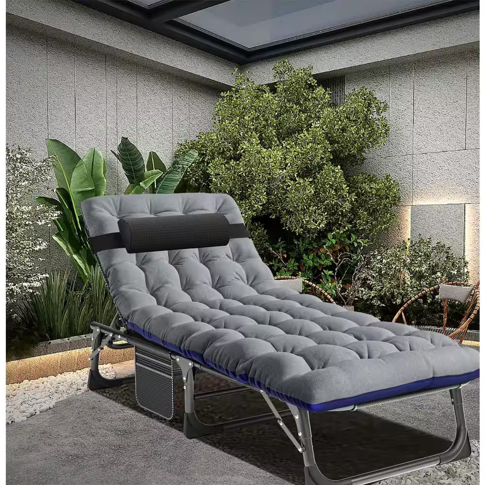 Folding Sleeping Cots Bed with Mattress and Pillow, Folding Camping Cot, Adjusta