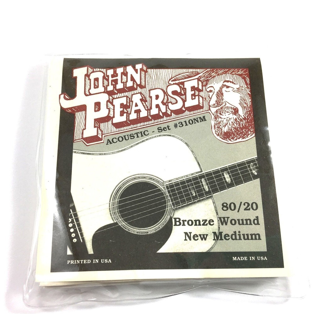 John Pearse Guitar Strings Acoustic New Medium #310NM Bronze Wound