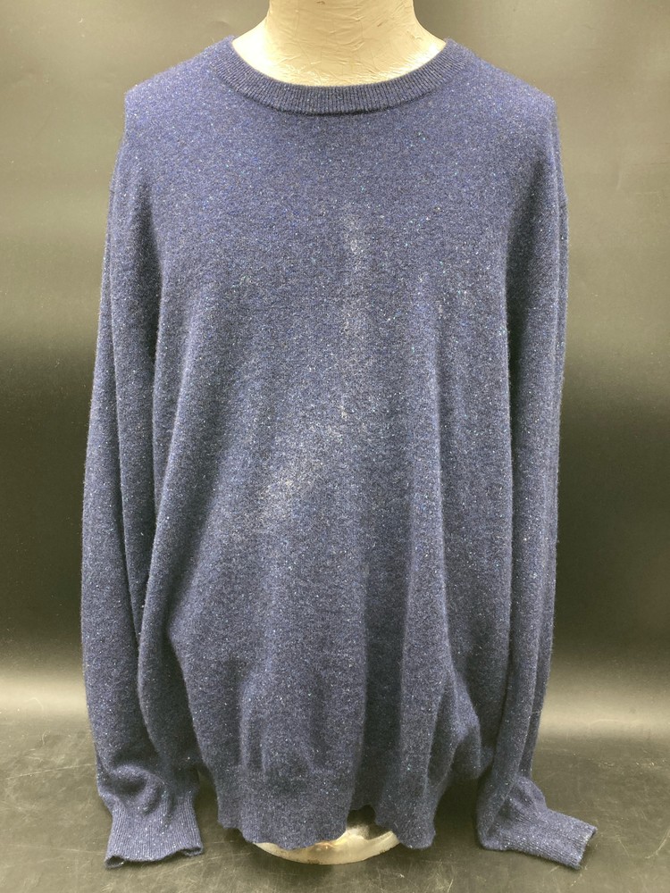 Qi Blue Cashmere Sweater, XXL