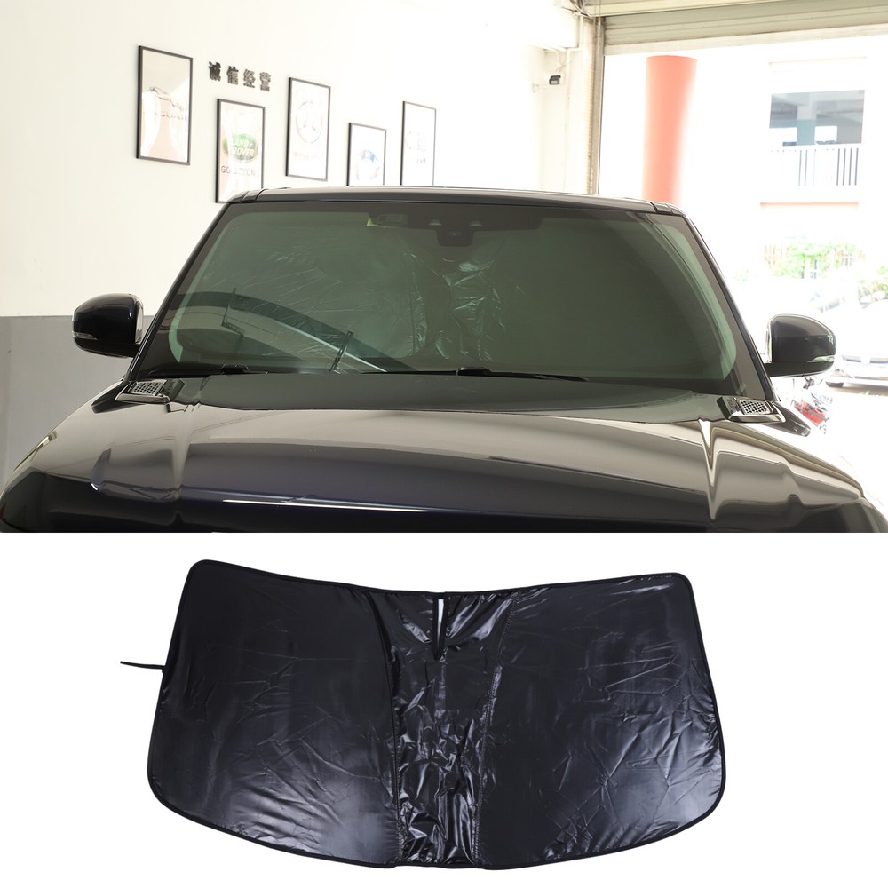 Black Windshield Sunshade Front Window Visor Cover For Range Rover Sport 2014-22
