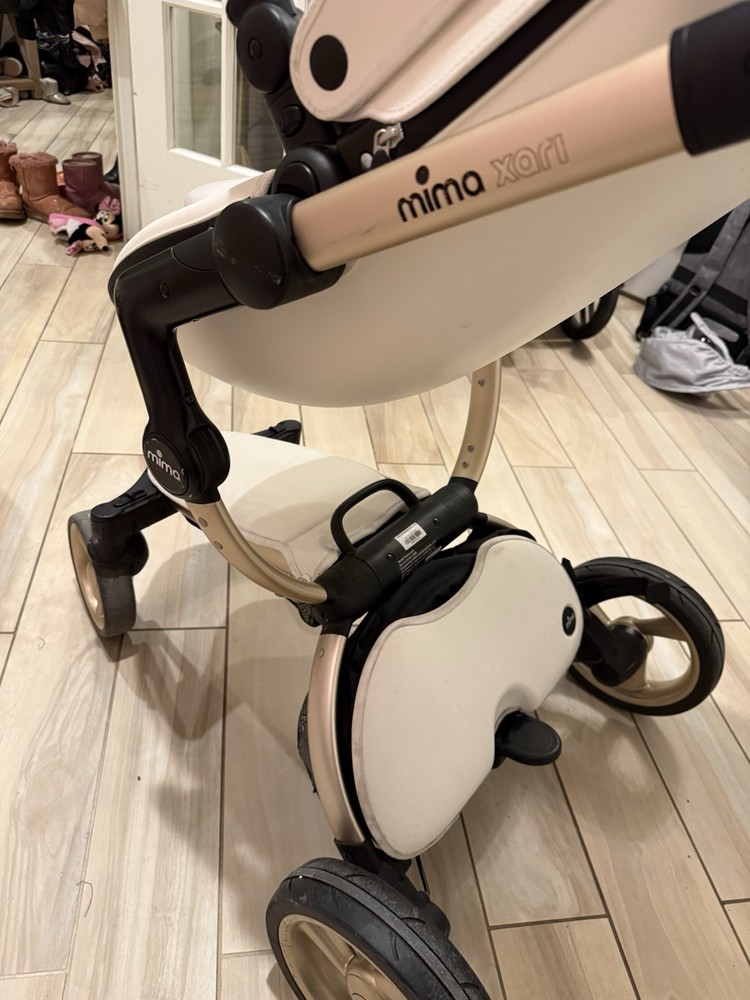 Mima Xari White & Gold Stroller & Bassinet SET