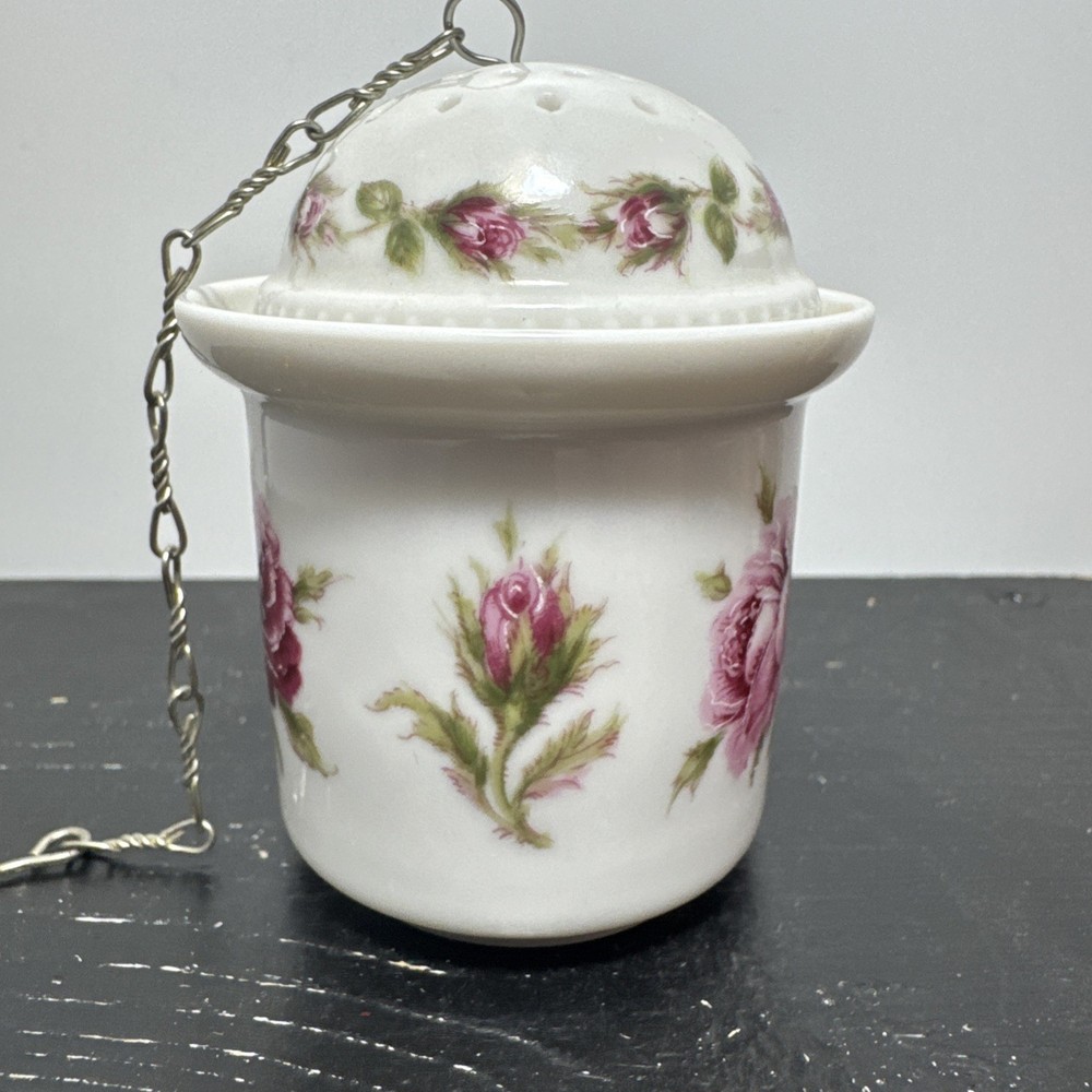 Kaiser W. Germany Porcelain Tea Infuser & Drip Cup – Vintage Rose Pattern