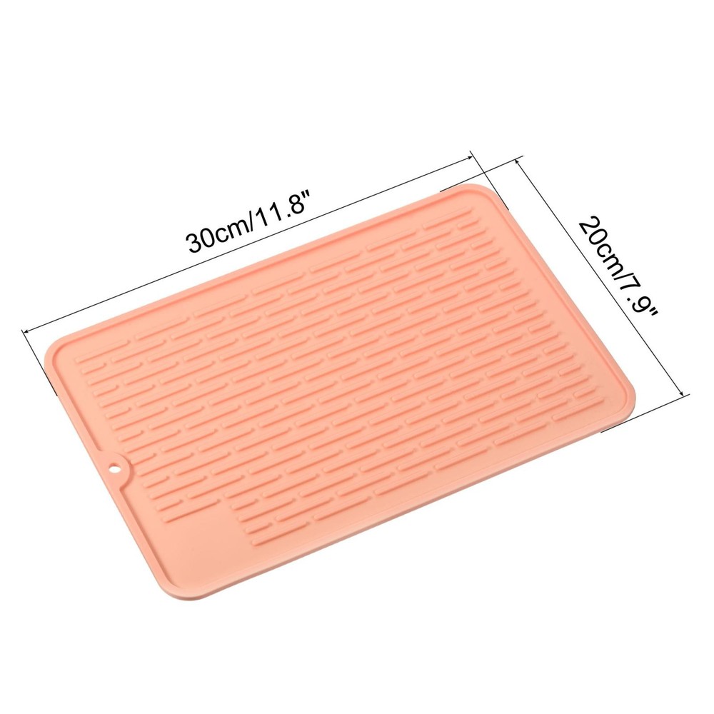 Silicone Dish Drying Mat Kitchen Dish Drying Pad Counter Top Mat-Pink
