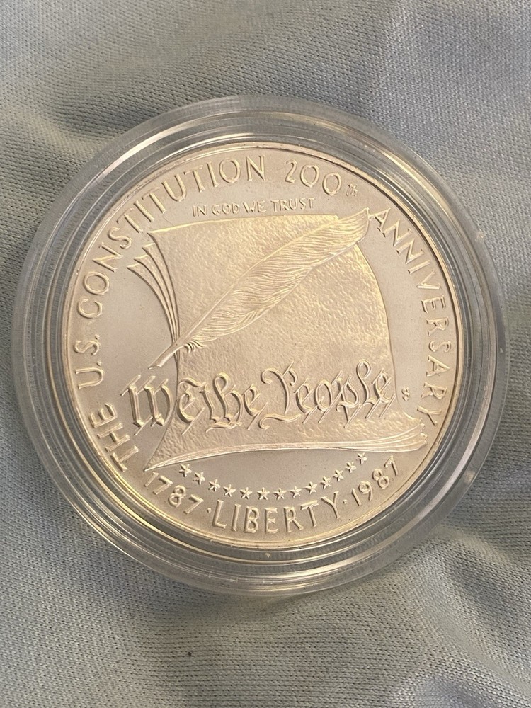 1987-S US Constitution Commemorative Silver Dollar $1 Coin w/COA