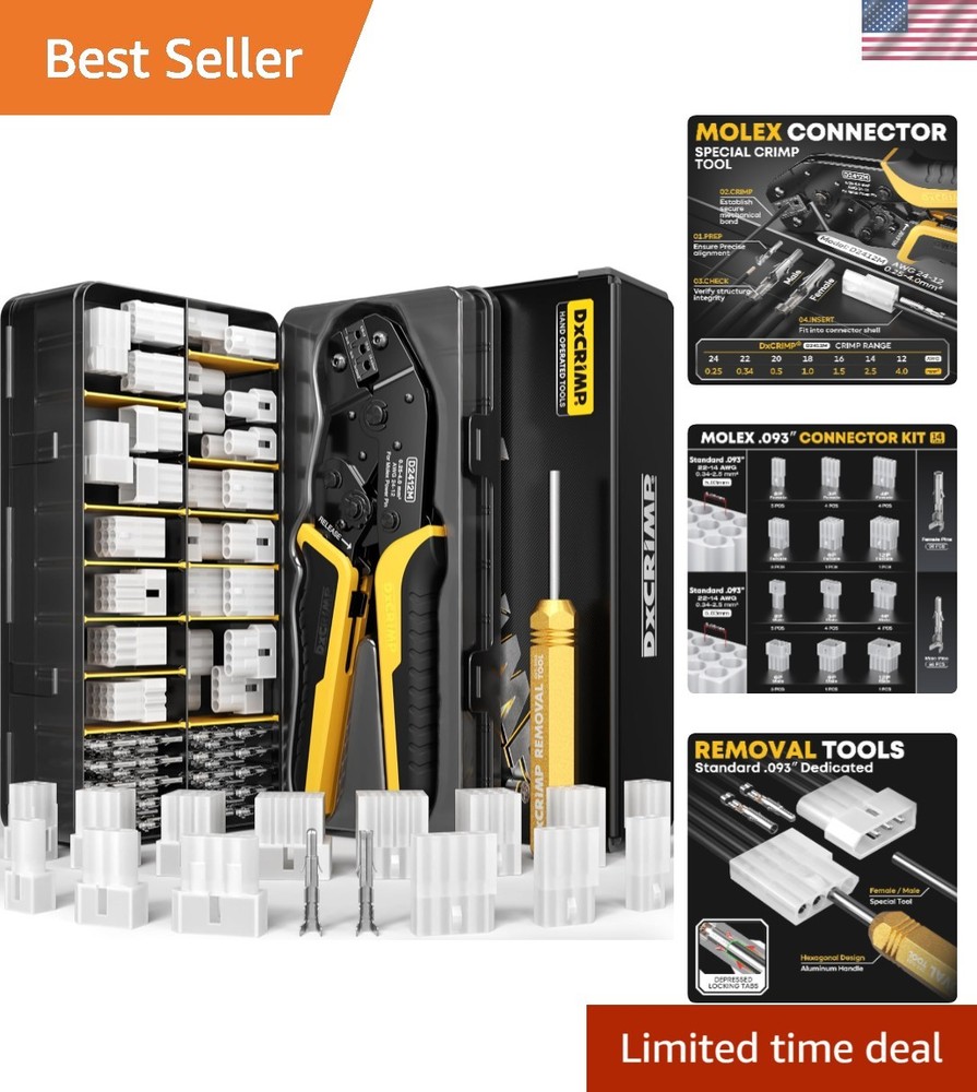 .093" Crimping Tool Kit with Pin Extractor – Durable & Ergonomic Design