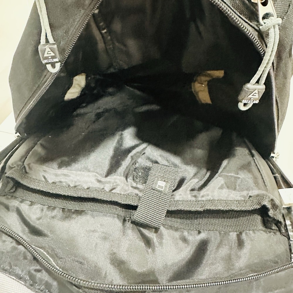 Vintage GreatLand Black Grey Camping Hiking Backpack Outdoors EUC
