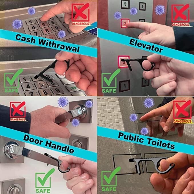 10Pack No-Touch Door Opener Tool