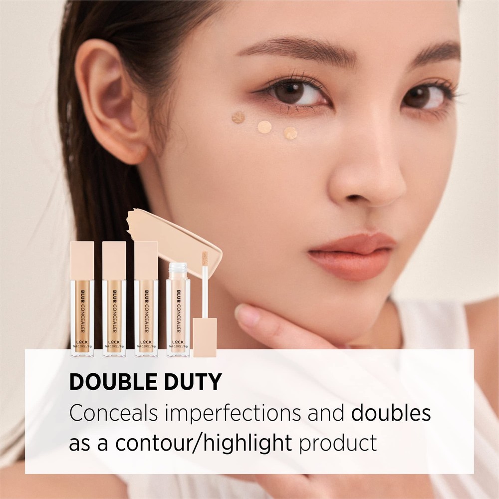 L.O.C.K. BLUR CONCEALER Medium-to-Full Coverage concealer, Almond