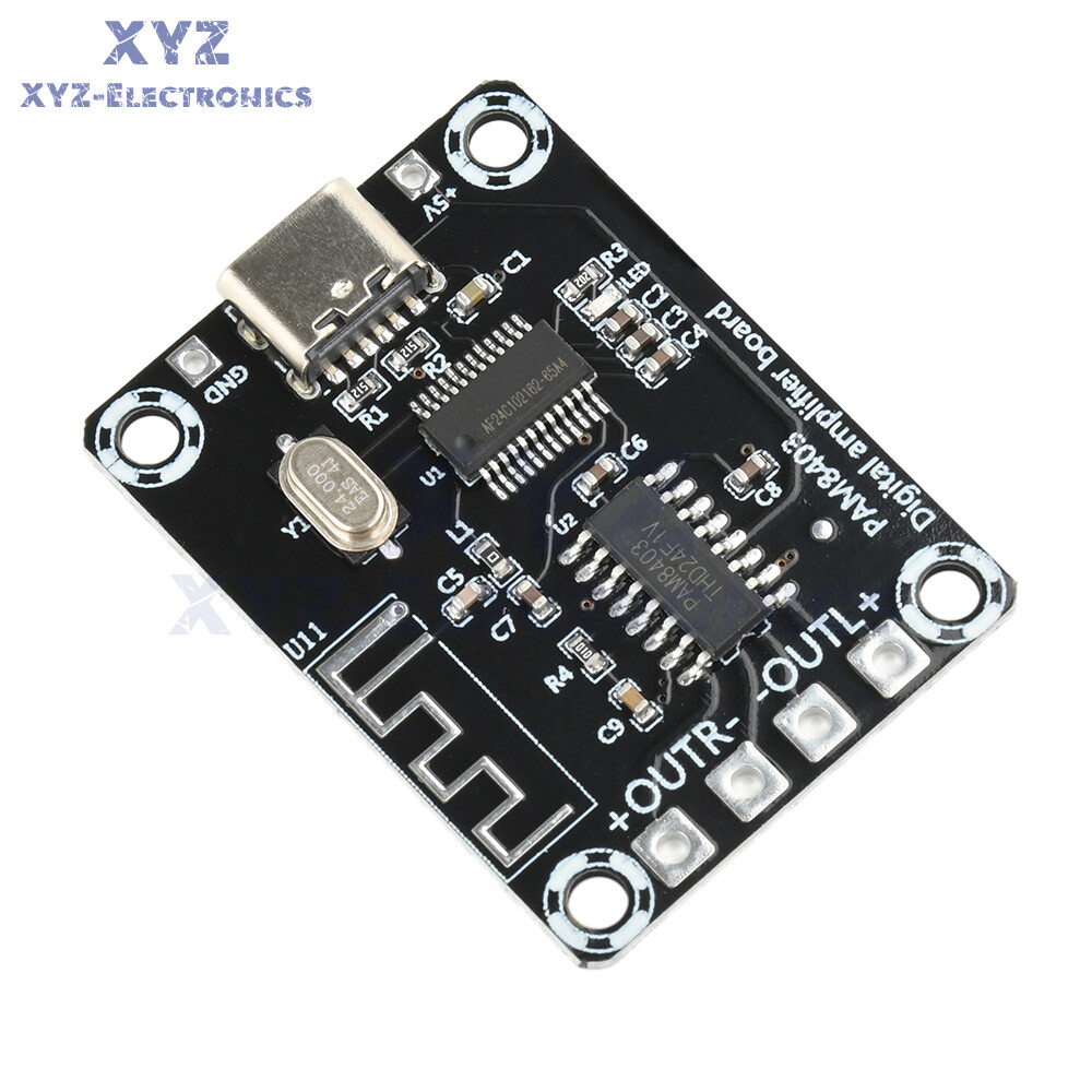 Type-C Mini PAM8403 Bluetooth Digital Power Amplifier Board 5W+5W For Class D