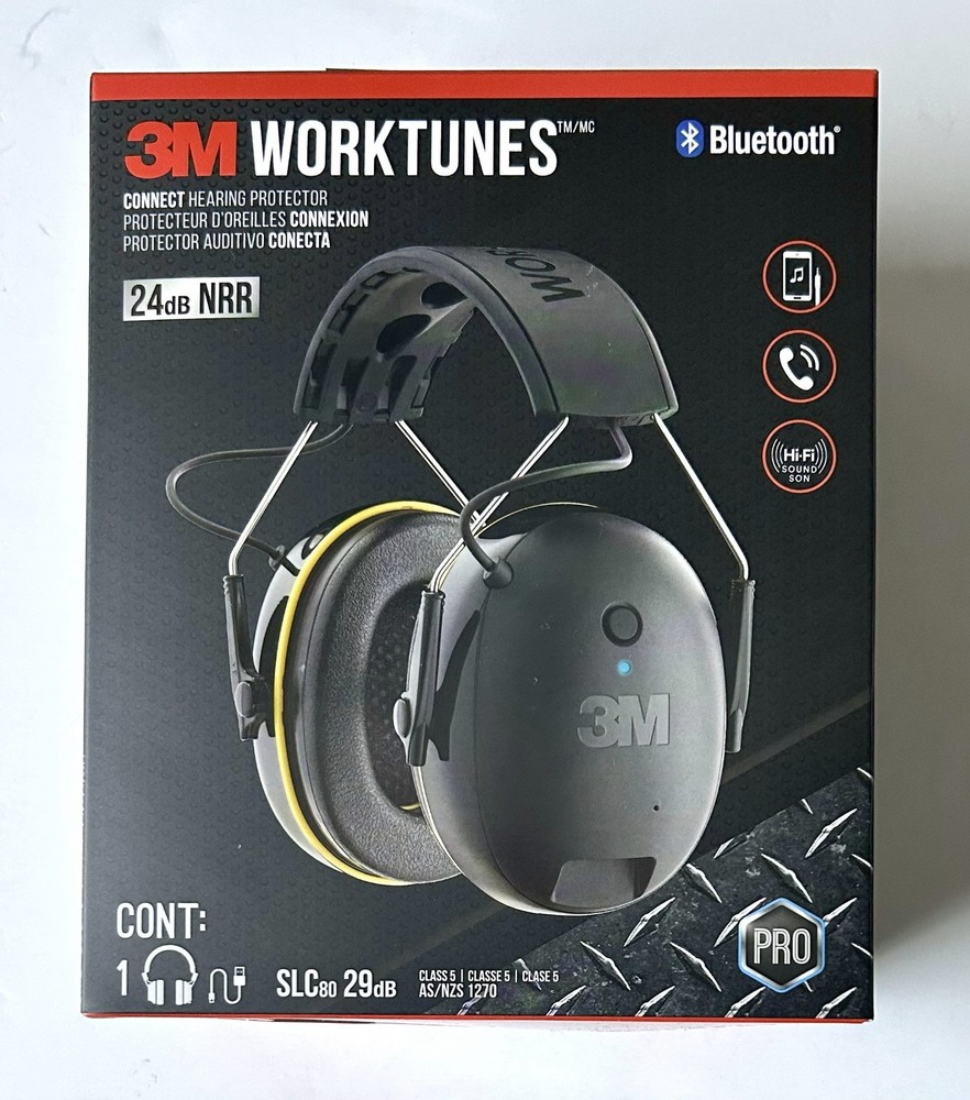 NEW 3M WorkTunes Connect Wireless Cordless Hearing Protection Earmuffs Bluetooth