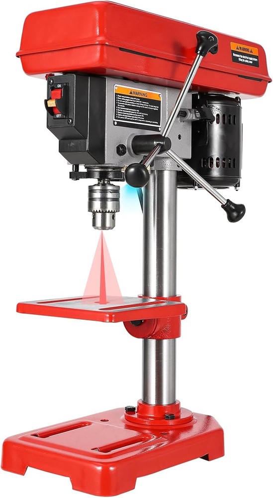 8" Benchtop Drill Press 2.5 Amp Tabletop Drill Machine 5 Speed Adjustable w/ LED