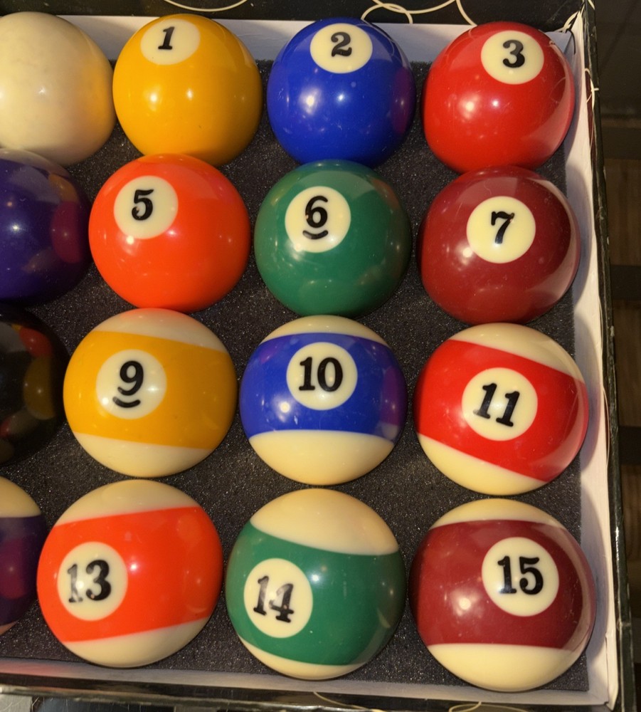 Vtg Pool Balls Complete Billiard Set