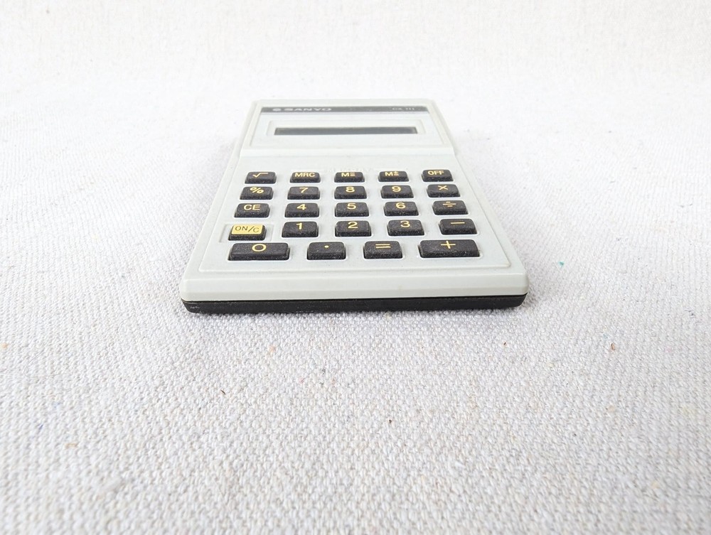 Vintage Sanyo CX 111 Powergard Electronic Calculator Basic Arithmetic Memory ...