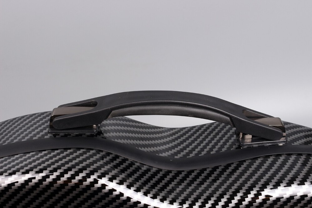 4/4 Black Violin Case Strong Carbon Fiber Violin Cases with Code Lock&Back Strap