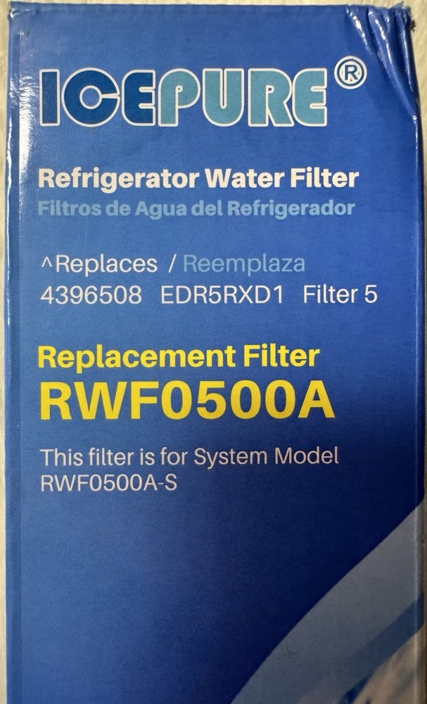 IcePure RWF0500A Refrigerator Water Filter Replacement Filter New Sealed