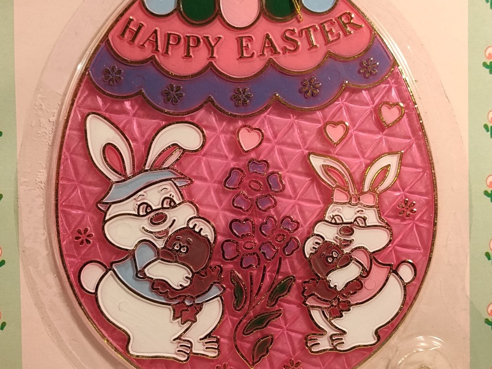 Hermitage Pottery Happy Easter Suncatcher Large 8"