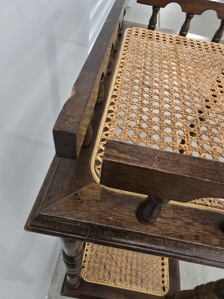 Vintage Cane Telephone Table