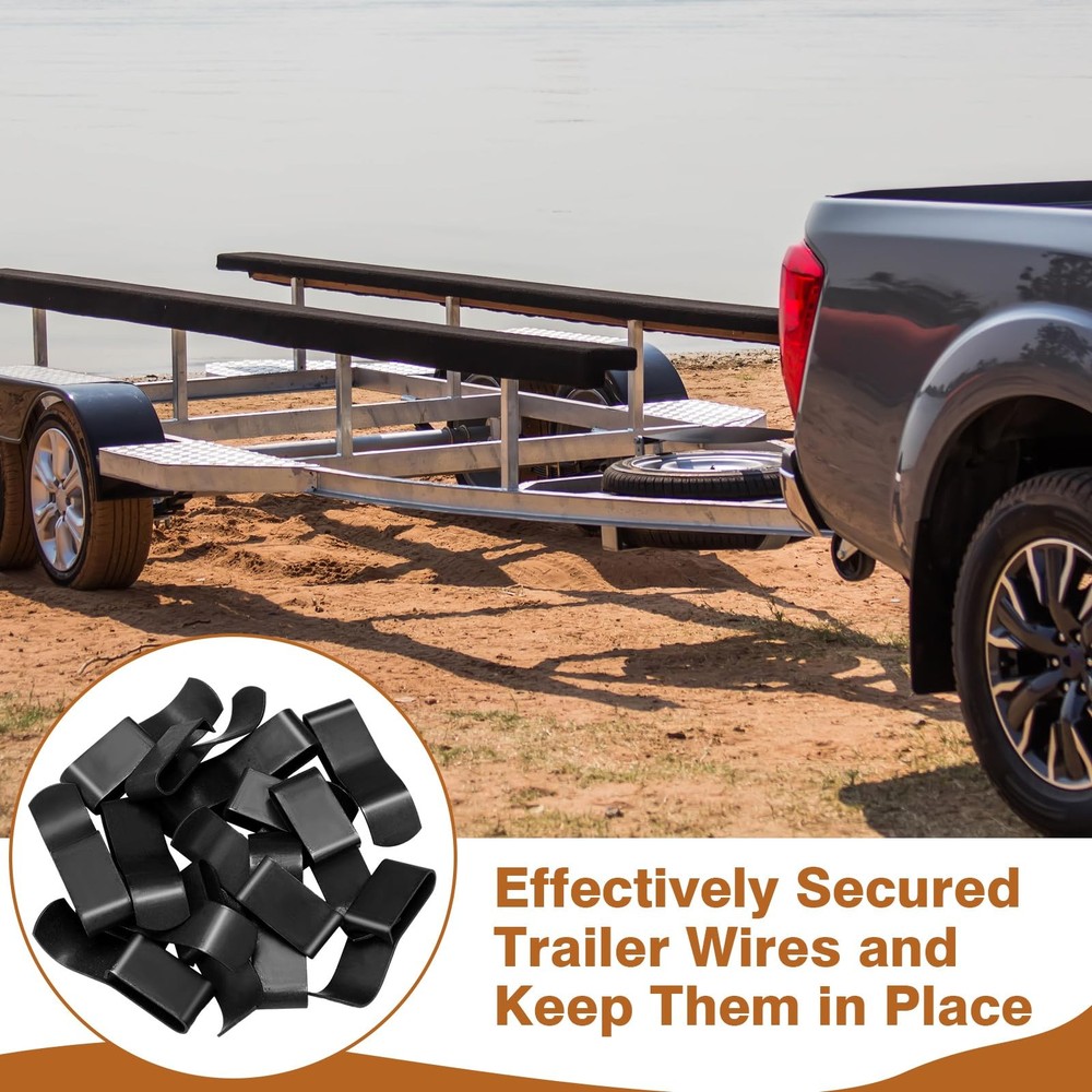 Datanly 30 Pack Trailer Frame Wire Clips Black Push-On Chassis 1/4'',