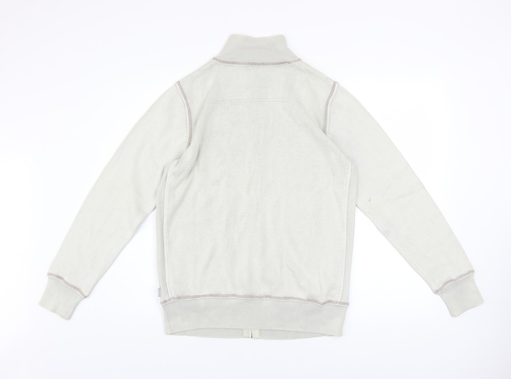 Next Men's Beige Cotton Full Zip Basic Jacket Size Small