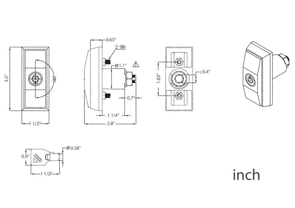 5 Keyed Different Vending Machine T Handle Lock Water Vending Snack machine