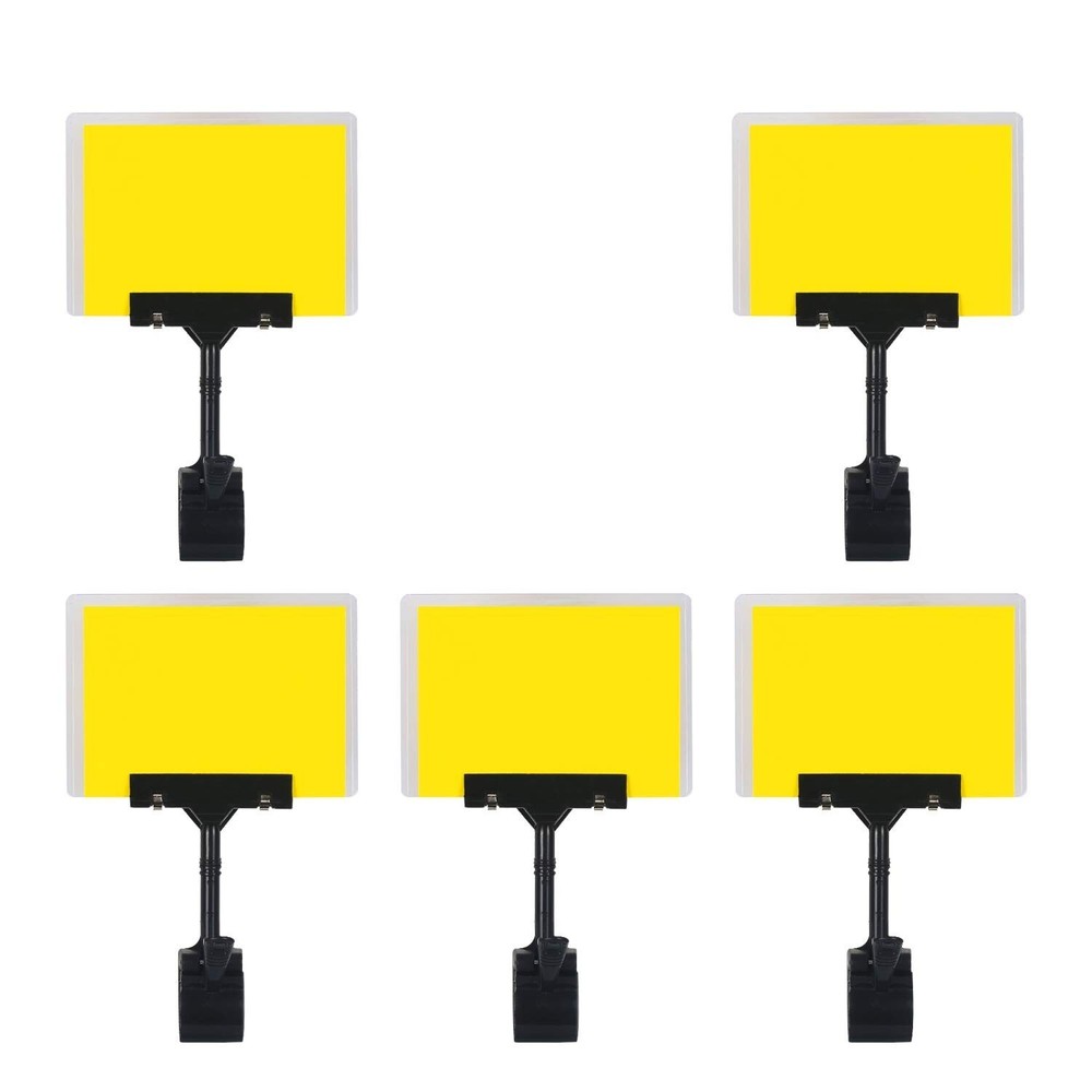 5 Pcs POP Adjustable Plastic Sign Holder,Clip-on Style Double Head Display Cl...